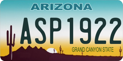 AZ license plate ASP1922