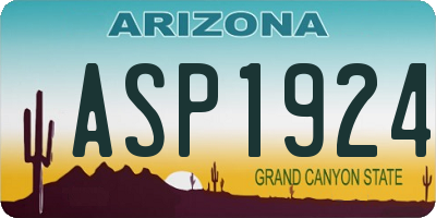 AZ license plate ASP1924