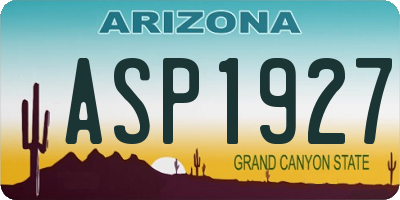 AZ license plate ASP1927