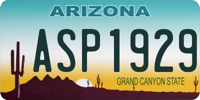 AZ license plate ASP1929
