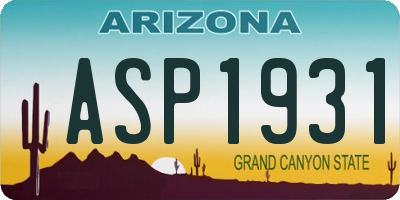 AZ license plate ASP1931