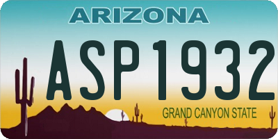 AZ license plate ASP1932