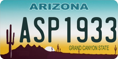 AZ license plate ASP1933