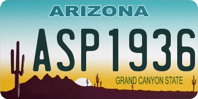 AZ license plate ASP1936