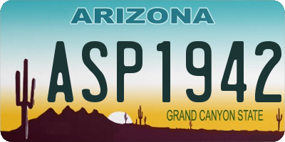 AZ license plate ASP1942