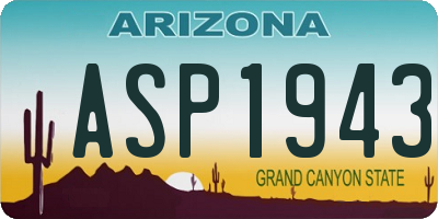 AZ license plate ASP1943