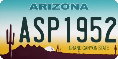 AZ license plate ASP1952