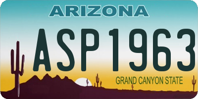 AZ license plate ASP1963