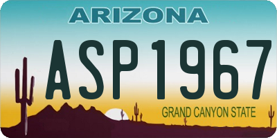 AZ license plate ASP1967