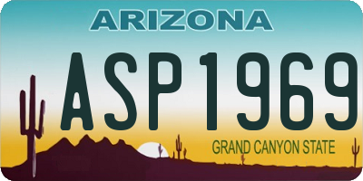 AZ license plate ASP1969