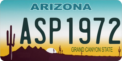 AZ license plate ASP1972