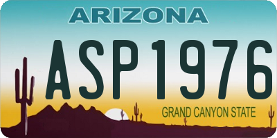 AZ license plate ASP1976