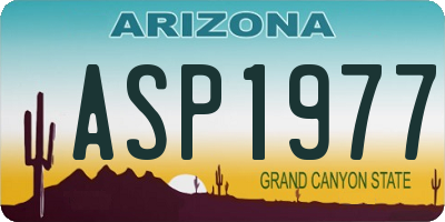 AZ license plate ASP1977