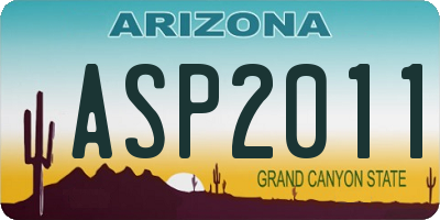 AZ license plate ASP2011