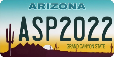 AZ license plate ASP2022