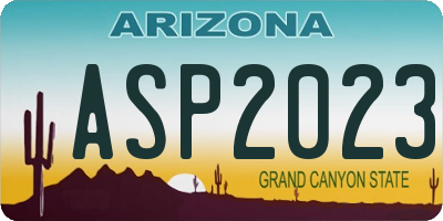 AZ license plate ASP2023