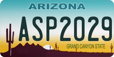 AZ license plate ASP2029