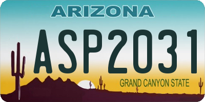 AZ license plate ASP2031