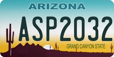 AZ license plate ASP2032