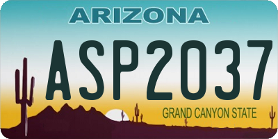 AZ license plate ASP2037