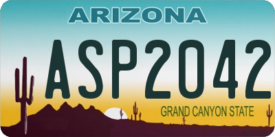 AZ license plate ASP2042