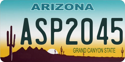 AZ license plate ASP2045