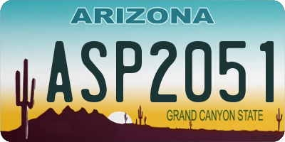 AZ license plate ASP2051
