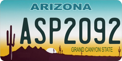 AZ license plate ASP2092