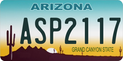 AZ license plate ASP2117