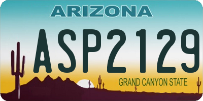 AZ license plate ASP2129