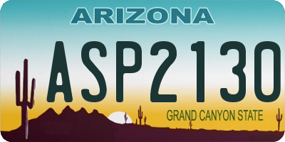 AZ license plate ASP2130