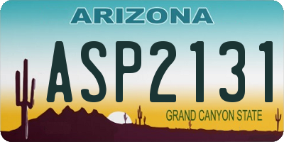AZ license plate ASP2131