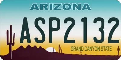 AZ license plate ASP2132