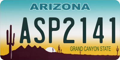 AZ license plate ASP2141