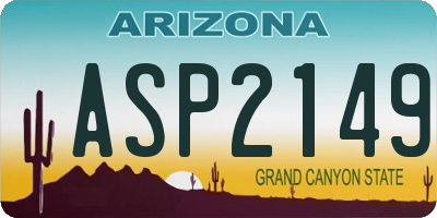 AZ license plate ASP2149