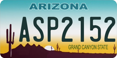 AZ license plate ASP2152