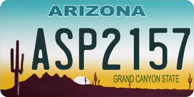 AZ license plate ASP2157