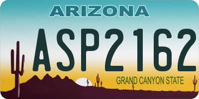AZ license plate ASP2162