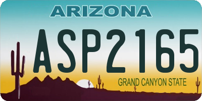 AZ license plate ASP2165