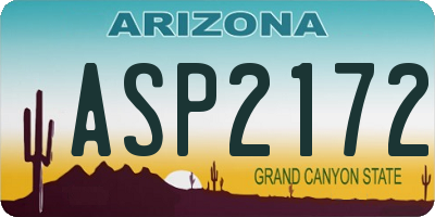 AZ license plate ASP2172