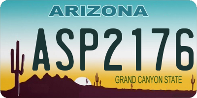 AZ license plate ASP2176