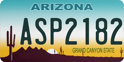 AZ license plate ASP2182
