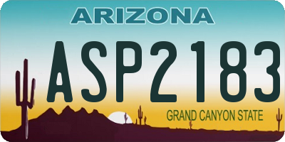 AZ license plate ASP2183