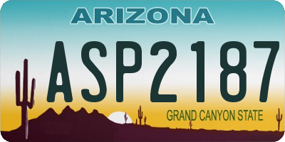 AZ license plate ASP2187