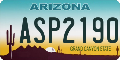 AZ license plate ASP2190