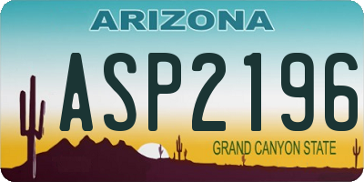 AZ license plate ASP2196