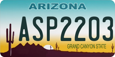 AZ license plate ASP2203