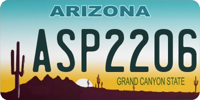 AZ license plate ASP2206