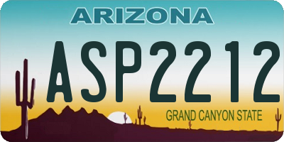 AZ license plate ASP2212