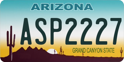 AZ license plate ASP2227
